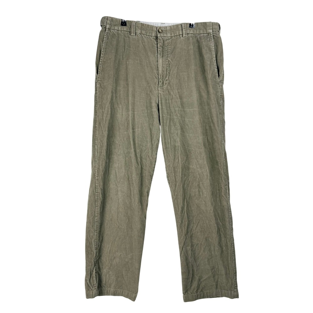 Croft & Barrow Corduroy Pants Mens 34x30 Olive Green Straight Leg Grandpa Core
